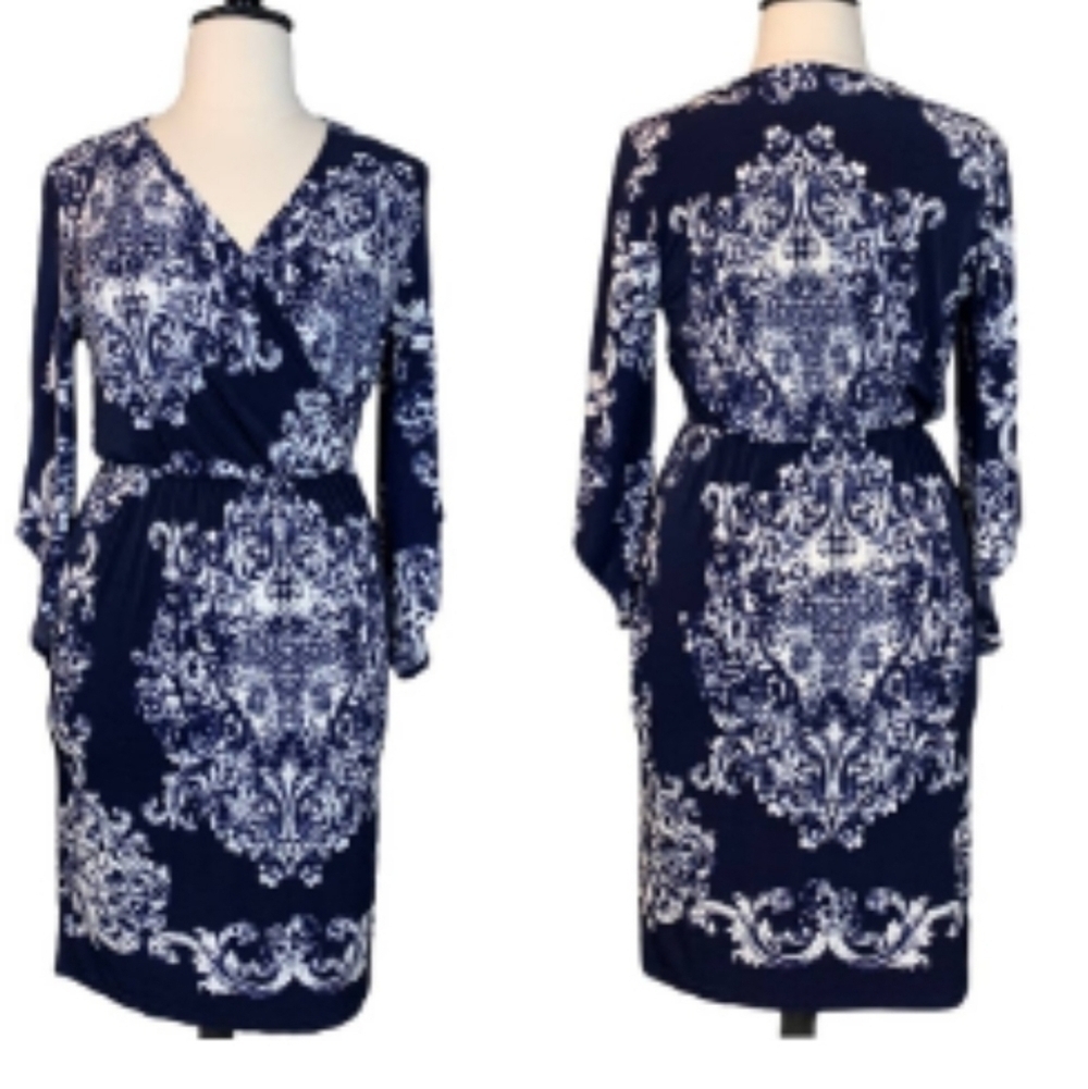 🦋 Mlle Gabrielle Blue Wrap Top Dress